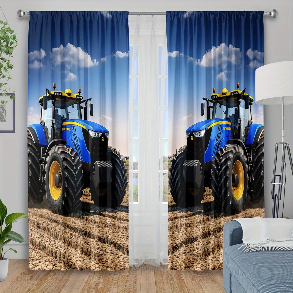 Blue Tractor Curtain, Farm Mac - огляд і ціна Agriculture Farming For Kids